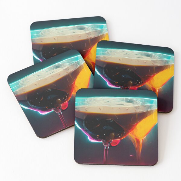 Aperçu de l'œuvre Esthétique Néon - Espresso Martini | cocktail | Oeuvre | Illustration créée et vendue par Designsssssssssssssssss.