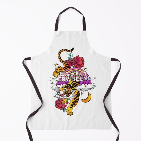 Item preview, Colorful Mental health statement tiger 'Easily Overwhelmed' designed and sold by Sanne-Marie Kohlmann.