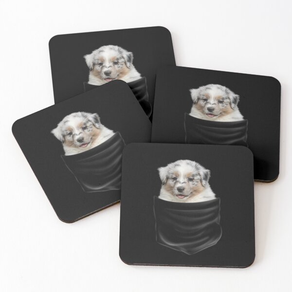 Item preview, (For Dark Background) Australian Shepherd In Pocket designed and sold by More Cute Dogs.
