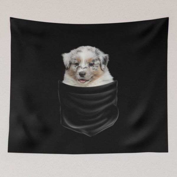 Item preview, (For Dark Background) Australian Shepherd In Pocket designed and sold by More Cute Dogs.