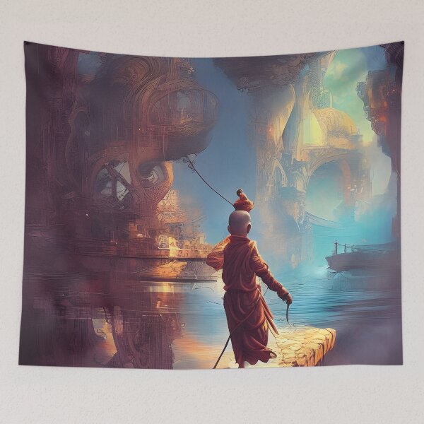 Item preview, Monk and cave designed and sold by digitalartpro.