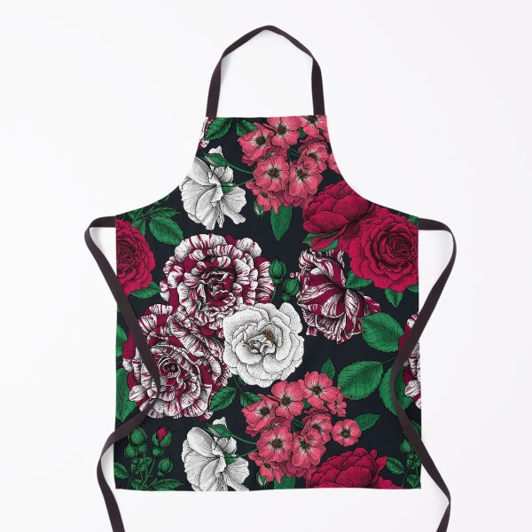 Item preview, Red, white and bi-color roses with green leaves on black designed and sold by Katerina Mitkova Kirilova.