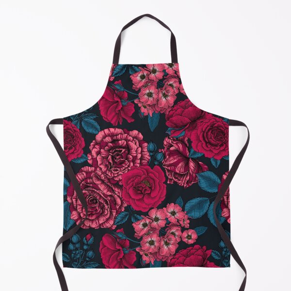 Item preview, Pink, red and bi-color roses with blue leaves on black designed and sold by Katerina Mitkova Kirilova.
