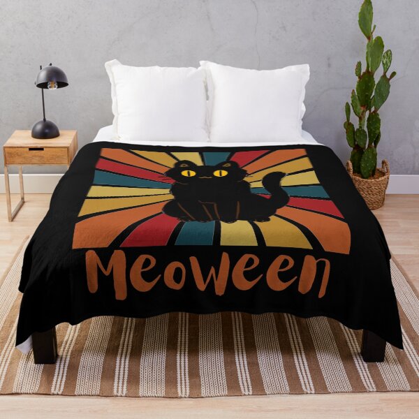 Item preview, Happy Meoween Black Cat Retro designed and sold by SunfullyYours.