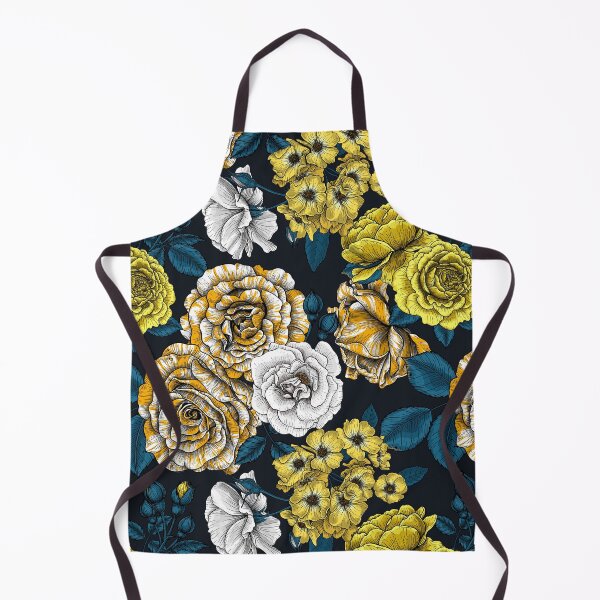 Item preview, Yellow, white and bi-color roses with blue leaves on black designed and sold by Katerina Mitkova Kirilova.