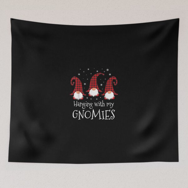 Item preview, Gnomo navideño de jardín a cuadros colgando con mis gnomos designed and sold by Jordannmw.
