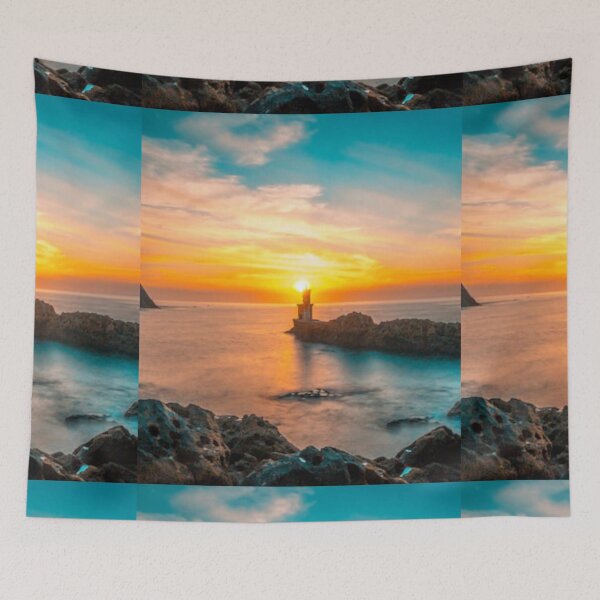 Item preview,    Cute colourful blue sea or ocean or blue water at sunset design designed and sold by BEAUTY ⭐⭐⭐⭐⭐.