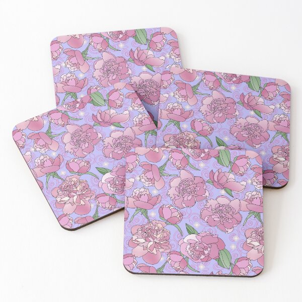 Item preview, Tossed Pink Peonies on Lavender Repeat 5748 designed and sold by Art in My Loft.