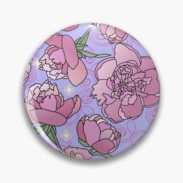 Artikelvorschau, Tossed Pink Peonies on Lavender Repeat 5748 entworfen und verkauft von Art in My Loft.
