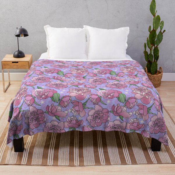 Item preview, Tossed Pink Peonies on Lavender Repeat 5748 designed and sold by Art in My Loft.