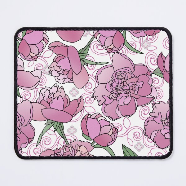 Artikelvorschau, Tossed Pink Peonies on White Repeat 5748 entworfen und verkauft von Art in My Loft.