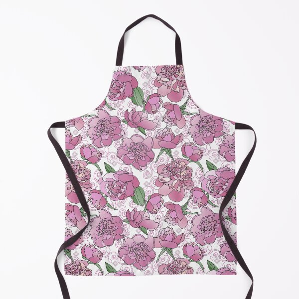 Artikelvorschau, Tossed Pink Peonies on White Repeat 5748 entworfen und verkauft von Art in My Loft.