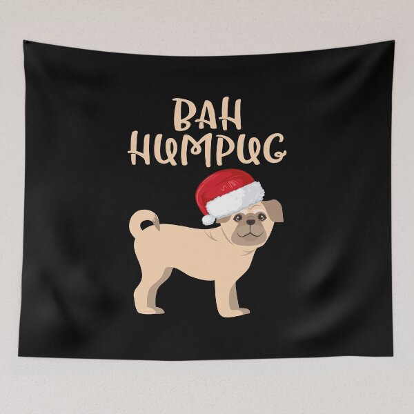 Item preview, Bah Humpug Humbug Pug Dog Christmas Funny Lyric Pun designed and sold by PunnyLyrics.