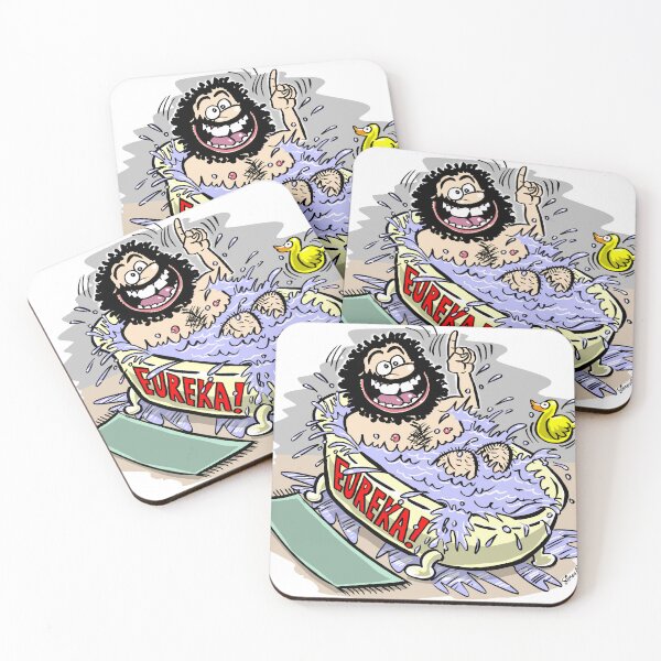 Item preview, Cartoon of Archimedes in Bath shouting Eureka designed and sold by cartoonelli.