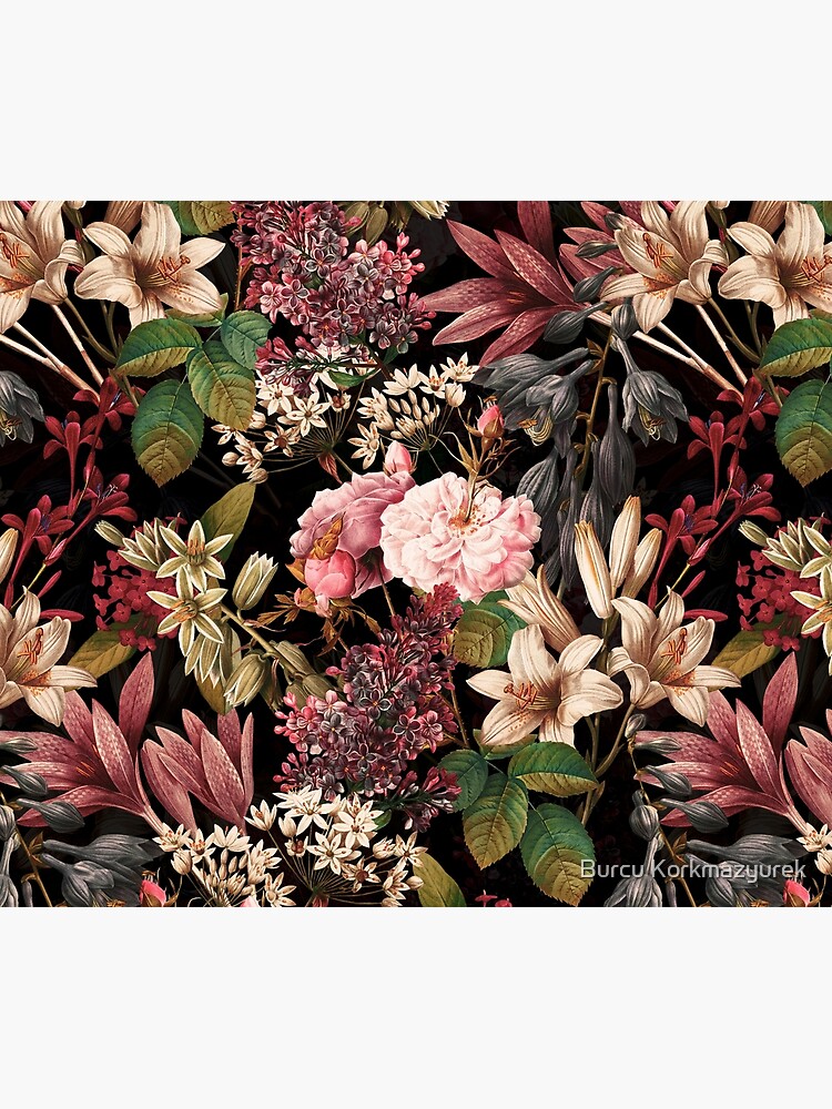 Thumbnail 6 of 6, Throw Blanket, Garden of Eden- Night designed and sold by burcukyurek.