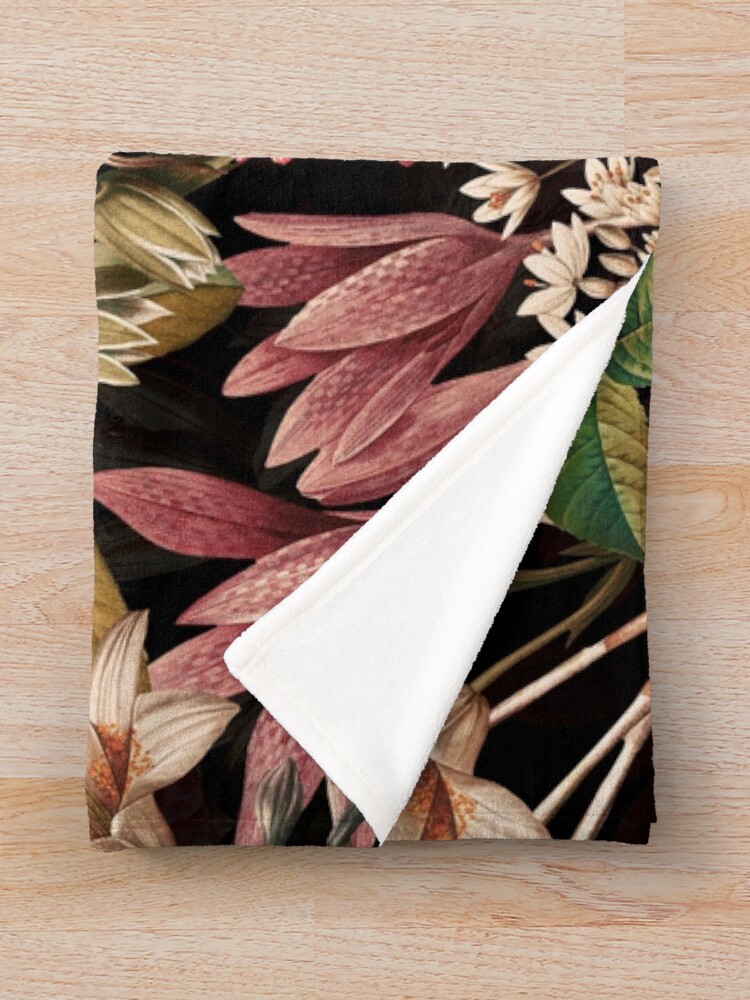Thumbnail 3 of 6, Throw Blanket, Garden of Eden- Night designed and sold by burcukyurek.