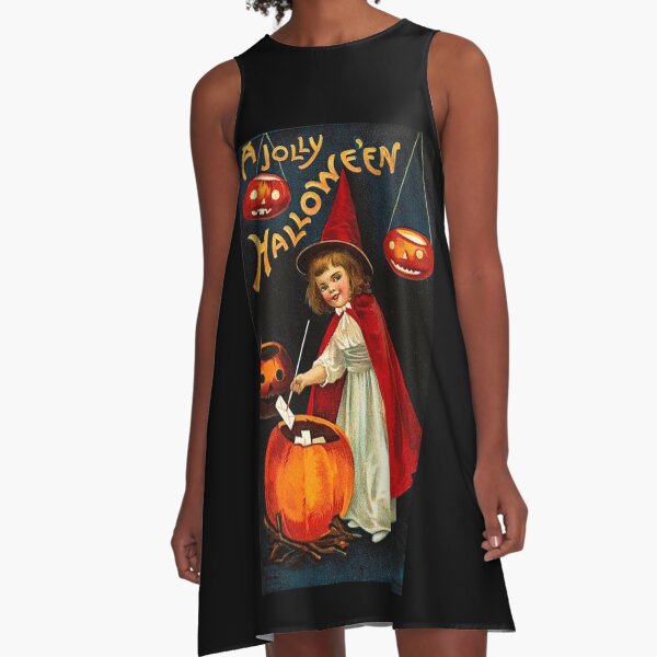 Item preview, Vintage Jolly Halloween Red Witch designed and sold by MurphyMorganGifts.