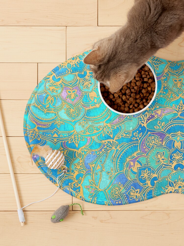 Alternate view of Sapphire & Jade Stained Glass Mandalas Pet Mat