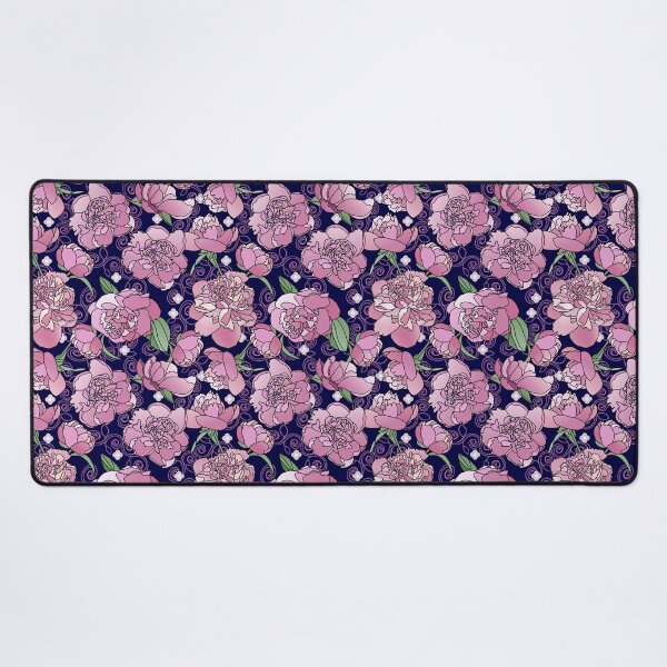 Artikelvorschau, Tossed Pink Peonies on Navy Repeat 5748 entworfen und verkauft von Art in My Loft.