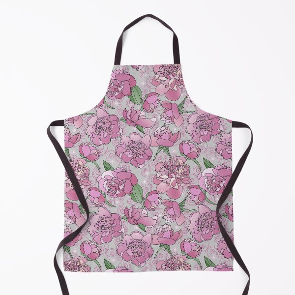 Artikelvorschau, Tossed Pink Peonies on Grey Repeat 5748 entworfen und verkauft von Art in My Loft.