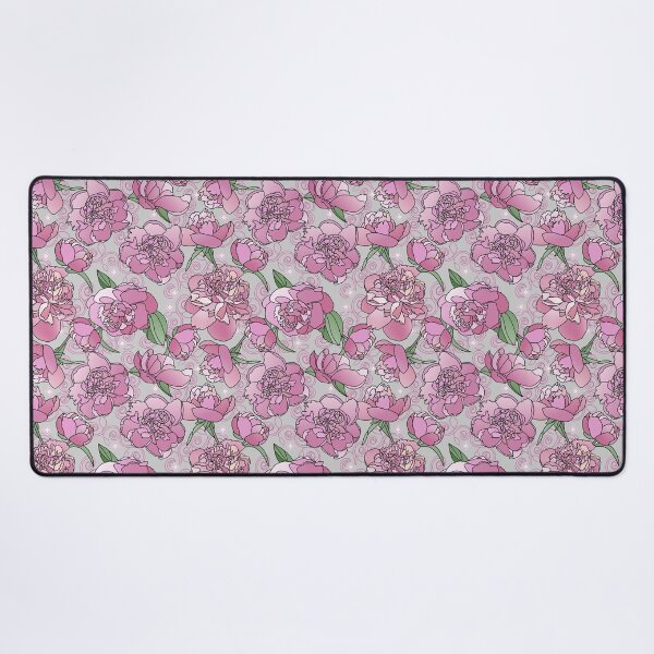 Artikelvorschau, Tossed Pink Peonies on Grey Repeat 5748 entworfen und verkauft von Art in My Loft.