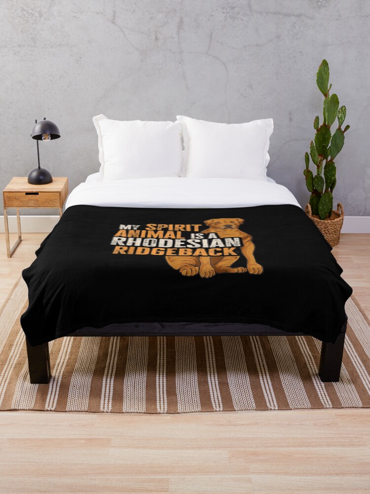 Thumbnail 1 of 6, Throw Blanket, My Spirit Animal Is A Rhodesian Ridgeback designed and sold by Nicholaswikstro.