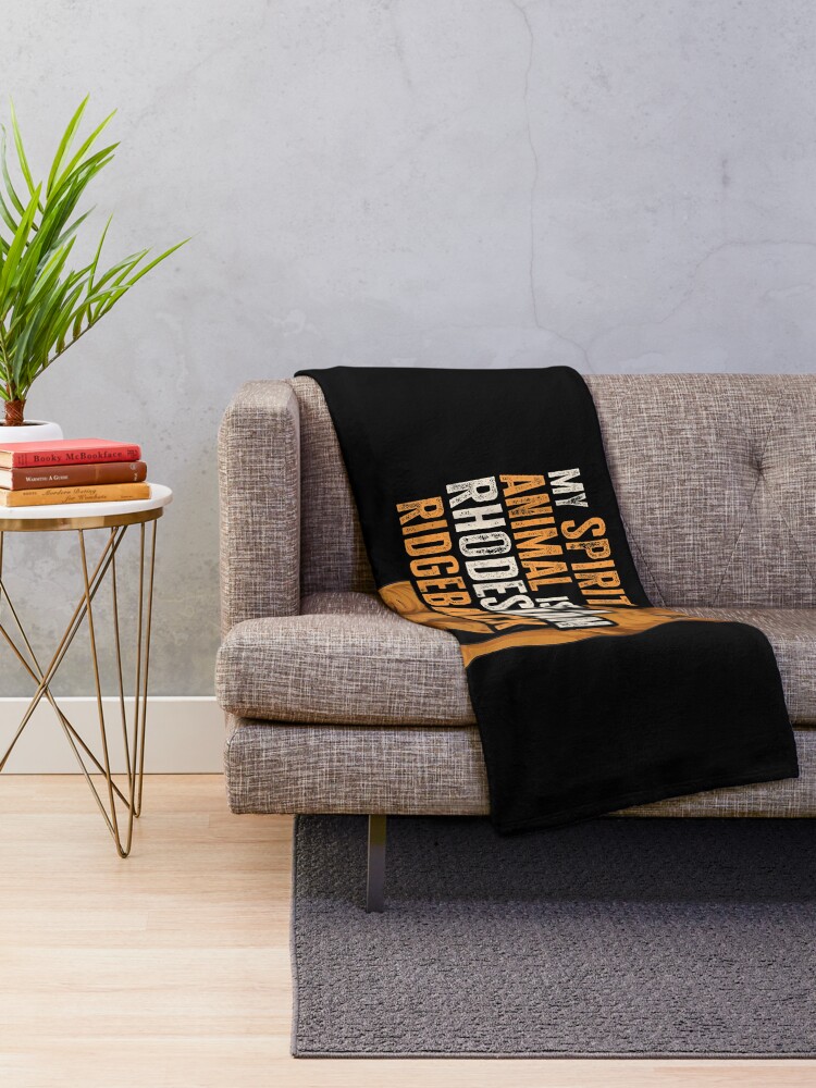 Thumbnail 2 of 6, Throw Blanket, My Spirit Animal Is A Rhodesian Ridgeback designed and sold by Nicholaswikstro.