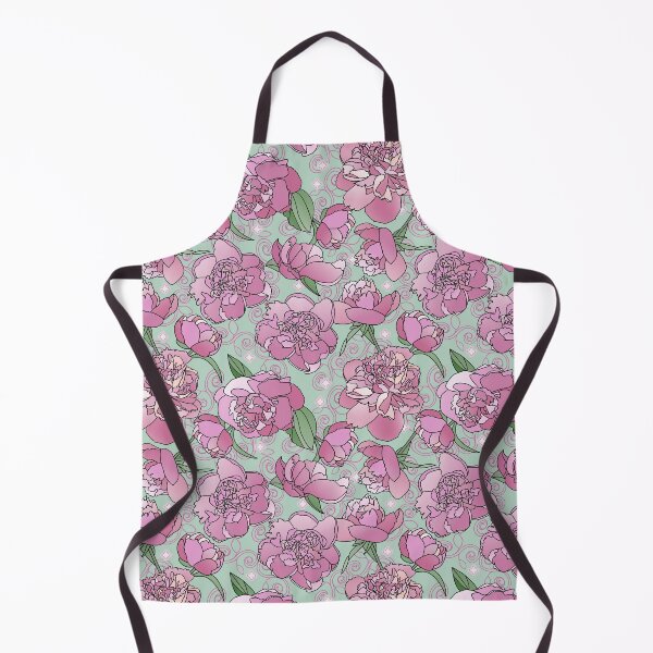 Artikelvorschau, Tossed Pink Peonies on Pale Green Repeat 5748 entworfen und verkauft von Art in My Loft.