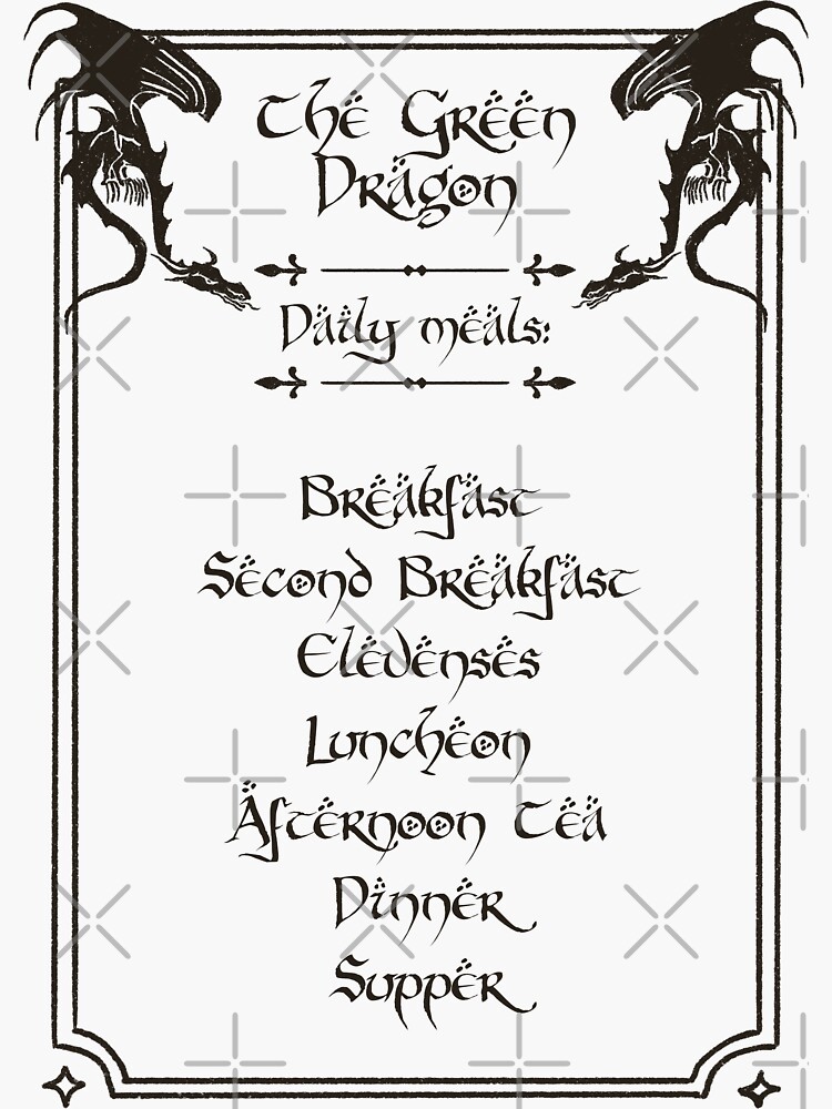 "Green Dragon’s Menu" Sticker for Sale by StormSparrowInn Redbubble