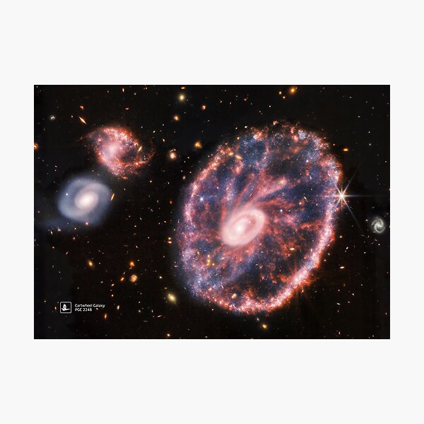 Cartwheel Galaxy, PGC 2248 (James Webb/JWST) — space poster Photographic Print