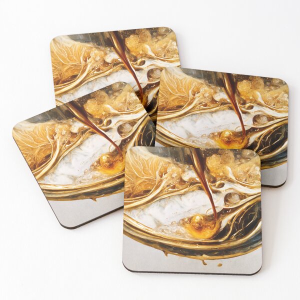 Item preview, Hyper realistic Dalgona Coffee Cup with Gold Resin Art designed and sold by Yellow Coffee.