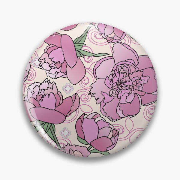 Artikelvorschau, Tossed Pink Peonies on Beige Repeat 5748 entworfen und verkauft von Art in My Loft.