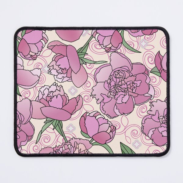 Artikelvorschau, Tossed Pink Peonies on Beige Repeat 5748 entworfen und verkauft von Art in My Loft.
