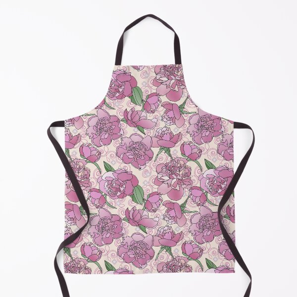 Artikelvorschau, Tossed Pink Peonies on Beige Repeat 5748 entworfen und verkauft von Art in My Loft.