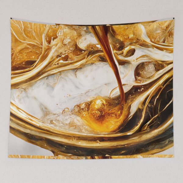 Item preview, Hyper realistic Dalgona Coffee Cup with Gold Resin Art designed and sold by Yellow Coffee.