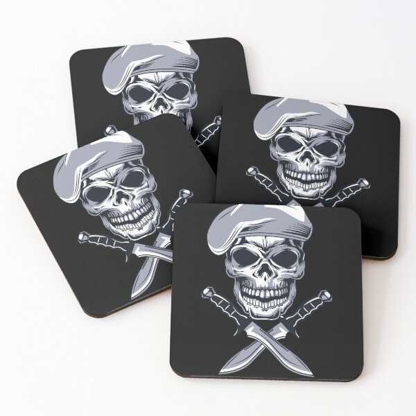 Item preview,  Military Skull Head With Beret & Knifes Stickers & T shirts  designed and sold by Yassin  KM.