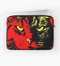 ANGRY CAT POP ART - YELLOW BLACK RED Laptop Sleeve
