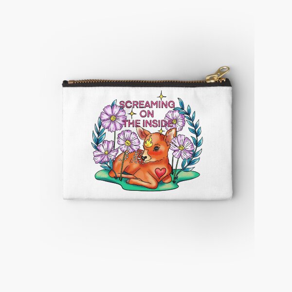 Item preview, Mental Health colorful deer statement art Screaming On The Inside designed and sold by Sanne-Marie Kohlmann.
