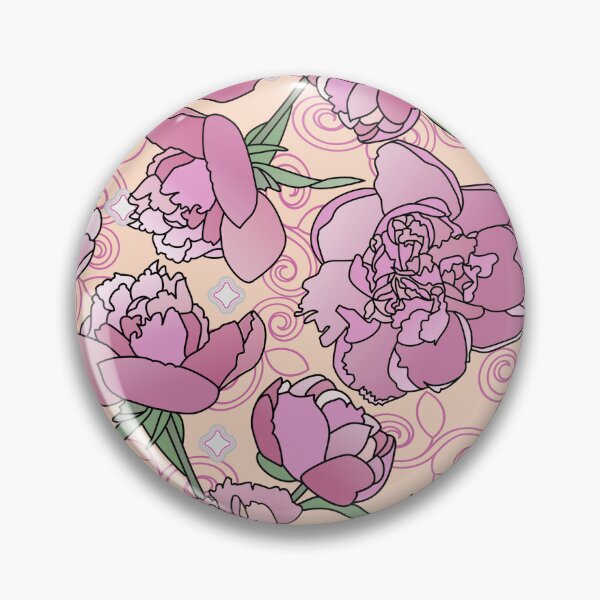 Artikelvorschau, Tossed Pink Peonies on Light Peach Repeat 5748 entworfen und verkauft von Art in My Loft.