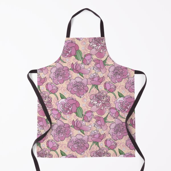 Artikelvorschau, Tossed Pink Peonies on Light Peach Repeat 5748 entworfen und verkauft von Art in My Loft.
