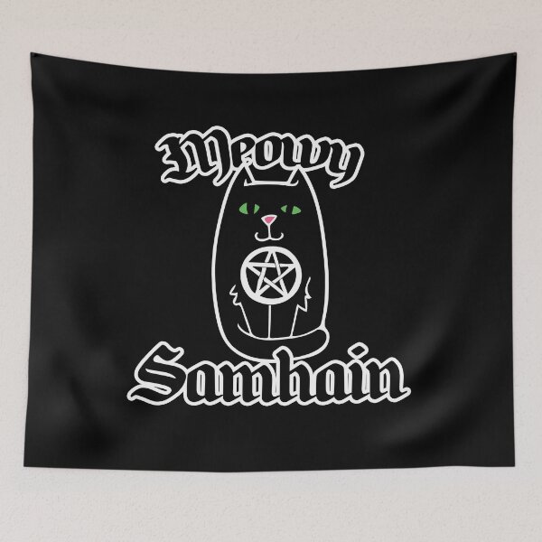 Artikelvorschau, Meowy Samhain entworfen und verkauft von FrictionMaxxing.