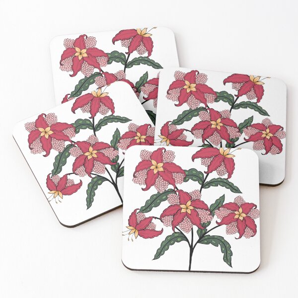 Item preview, Exotic red florals  designed and sold by LKL-Designs.