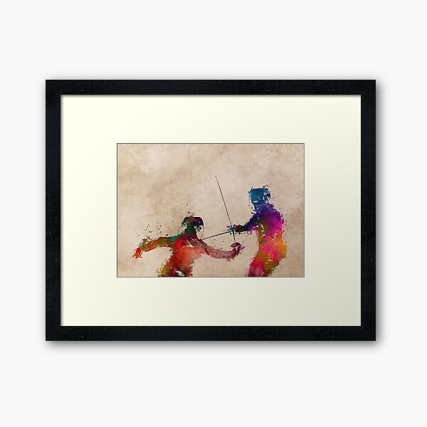 Fencing sport art #fencing Framed Art Print