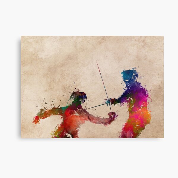 Fencing sport art #fencing Canvas Print