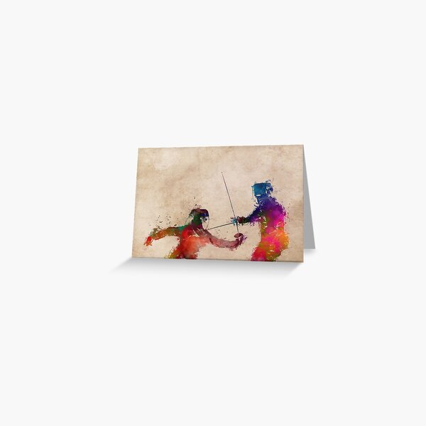 Fencing sport art #fencing Greeting Card