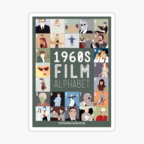 1960s Film Alphabet Sticker