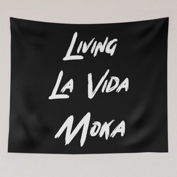 Aperçu de l'œuvre Fun Livin 'La Vida Moka Citation en police de brosse blanche | Vivre La Vida Moka créée et vendue par RiciPaneto.