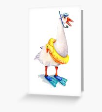 Schnorchelnde Gans Grußkarte