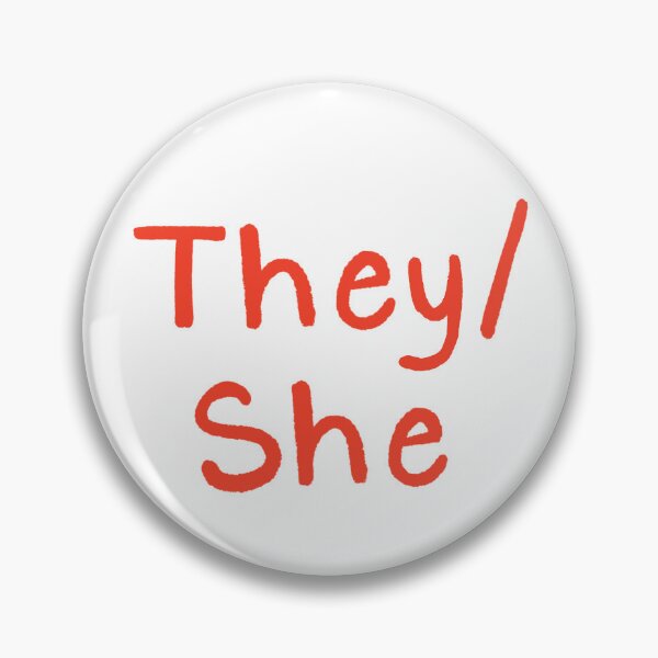 Item preview, They/She (Red Text) designed and sold by Smoltsuki.