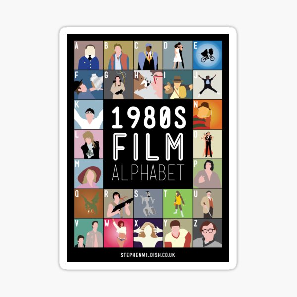 1980's Film Alphabet Sticker